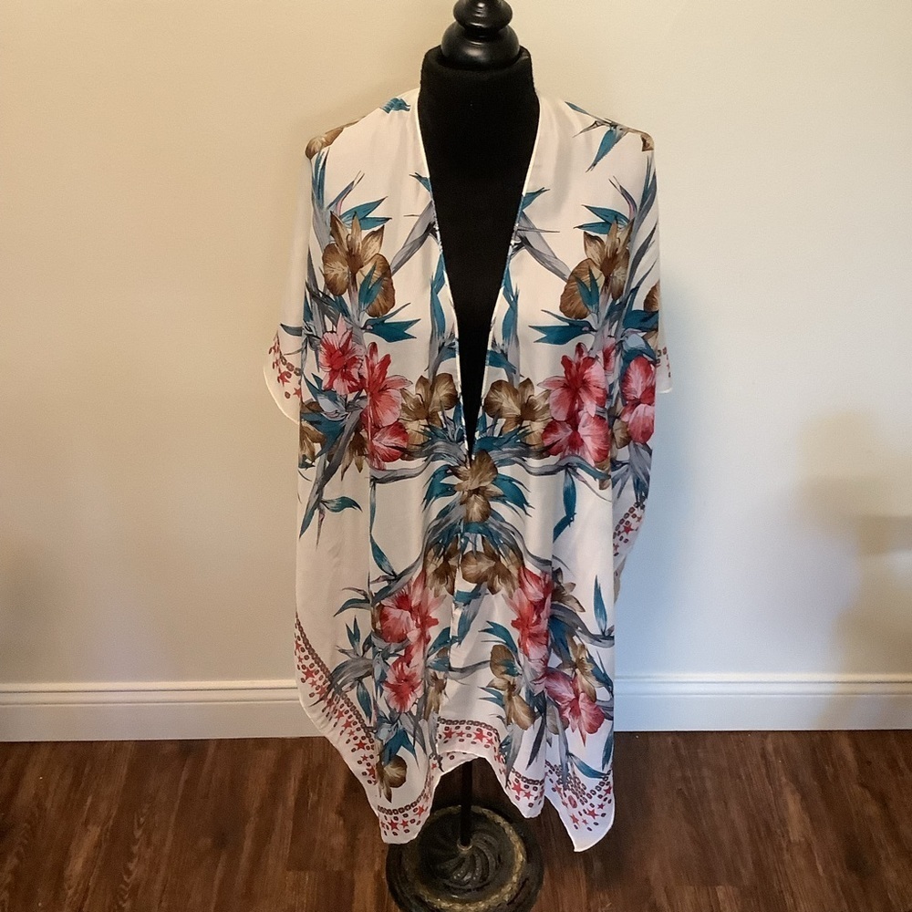 Kimono unbranded one size floral star print flowy kimono hippie bohemian boho